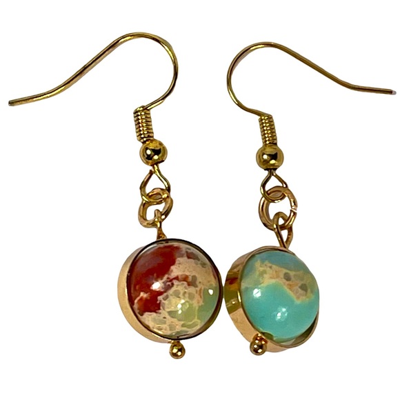 Planet charm dangle earrings, imitation stones that spin! Bundle of  5, NEW! - Picture 7 of 10